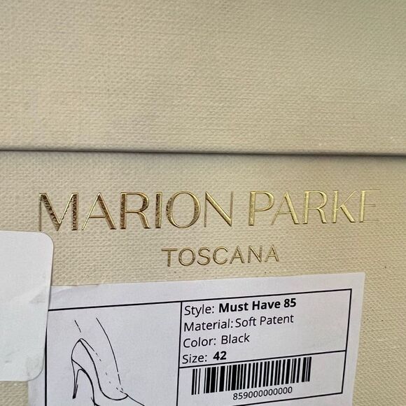 MARION PARKE Must Have Pointed Toe Patent Leather Pump Heel Black, Euro 42 NWT - Picture 12 of 17